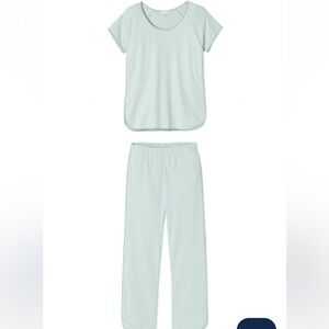 LAKE Pima Short-Long Cropped Set in Parisian Green